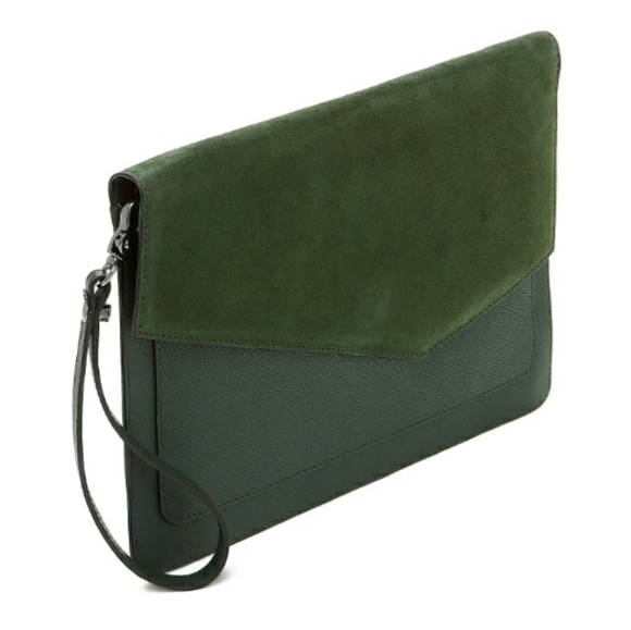 Botkier Handbags - Botkier Green Leather Clutch Wristlet Cobble Hill